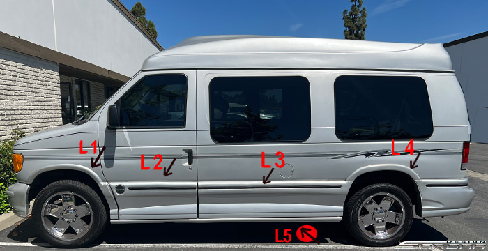 Custom Ford Econoline Van  Short Wheel Base Side Skirts (2008 - 2014) - $2290.00 (Part #FD-015-SS)